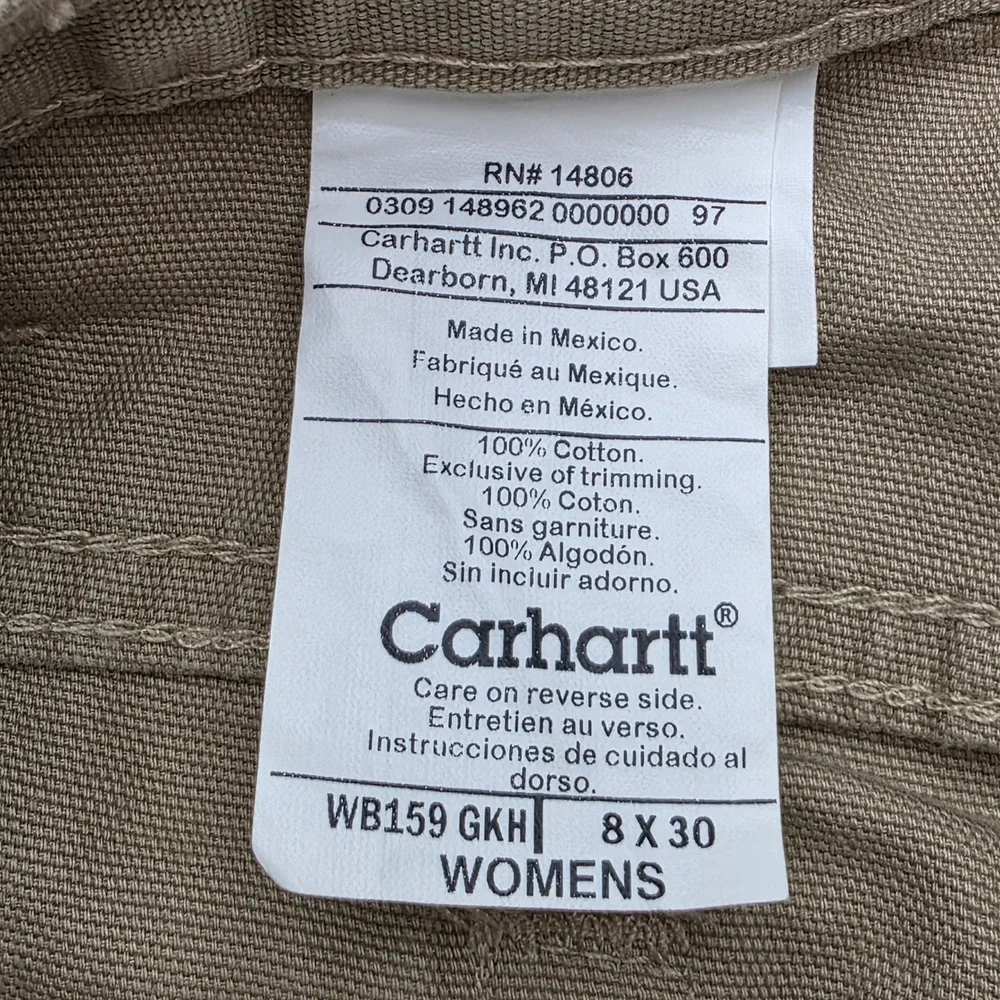 Vtg 2009 Carhartt Women's 8x30 Carpenter Pants NWT Golden Khaki Canvas WB159 GKH